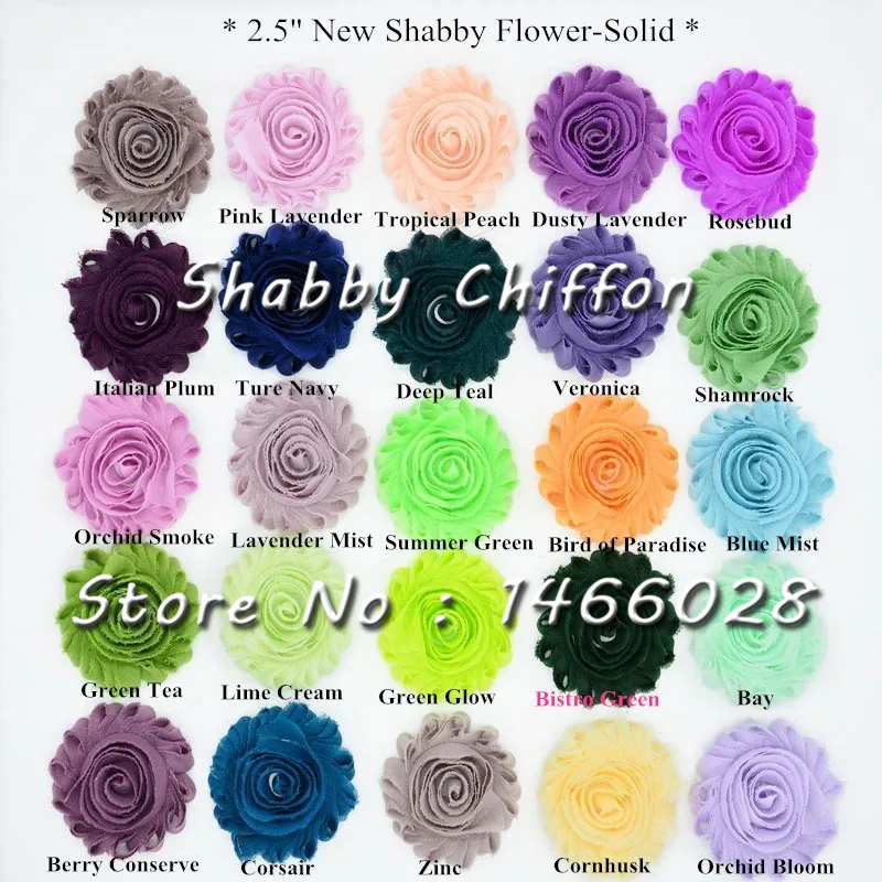 

15yards /lot , 2.5inch shabby chiffon flowers , cute rose chiffon flowers for headband headwear fashion accessories 108 colors