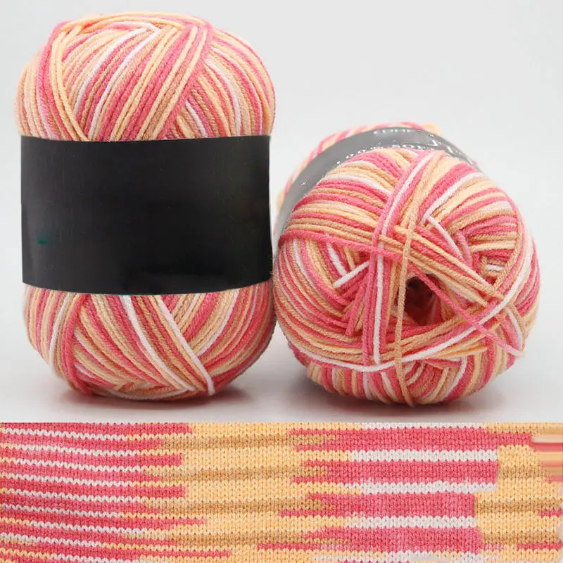20 Hot Wholesale 50g/ball Colorful Section-dyeing Wool Yarn Baby Milk Cotton Soft Acrylic Yarn for Hand Knitting Crochet - Цвет: 20