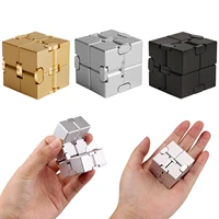 fashion funny aluminum alloy infinite cube finger toy for kids adults stress anxiety relief