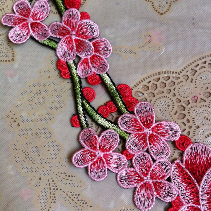 1 шт. воротник с вышивкой в виде Цветка Персика|neckline collar|lace collarlace sewing |