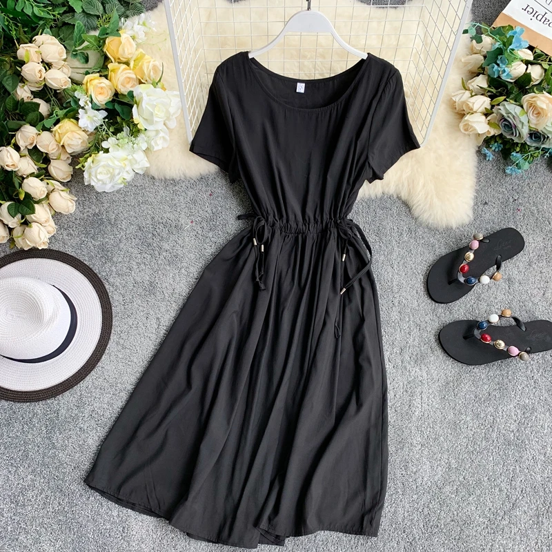 Новинка 2019 модные женские платья французское однотонное темпераментное