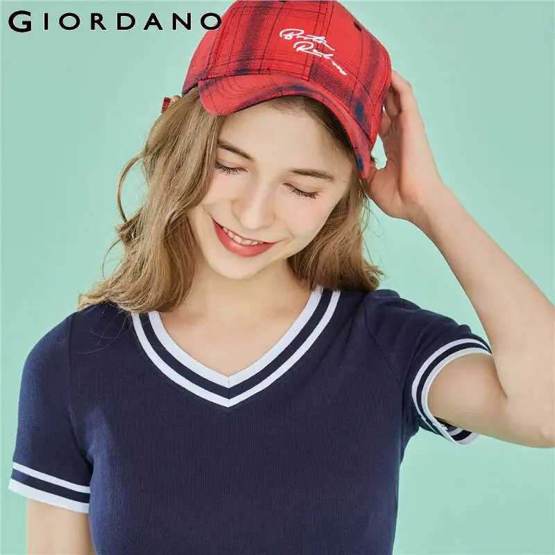 Футболка Giordano женская Летняя трикотажная футболка с коротким рукавом и