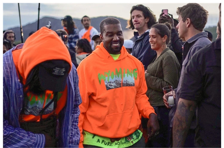 Kanye West Вайоминг прослушивание Толстовка для вечеринок сезон 5 негабаритных гор узор с буквенным принтом Мужские толстовки хип-хоп толстовка