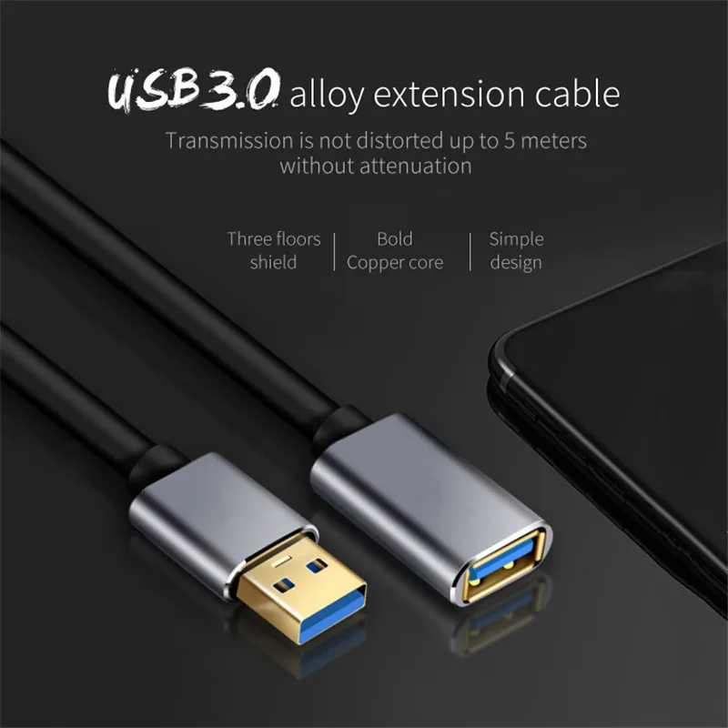 0,5 м, 1 м, 1,5 м, USB 3,0, кабель-удлинитель, быстрая скорость, USB3.0 Тип A, мужской и женский кабель для синхронизации данных, USB разъем для компьютера