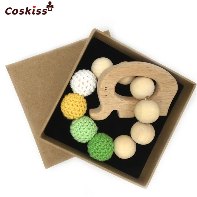 Вязаное крючком кольцо необработанный кленовый Прорезыватель с искусственным