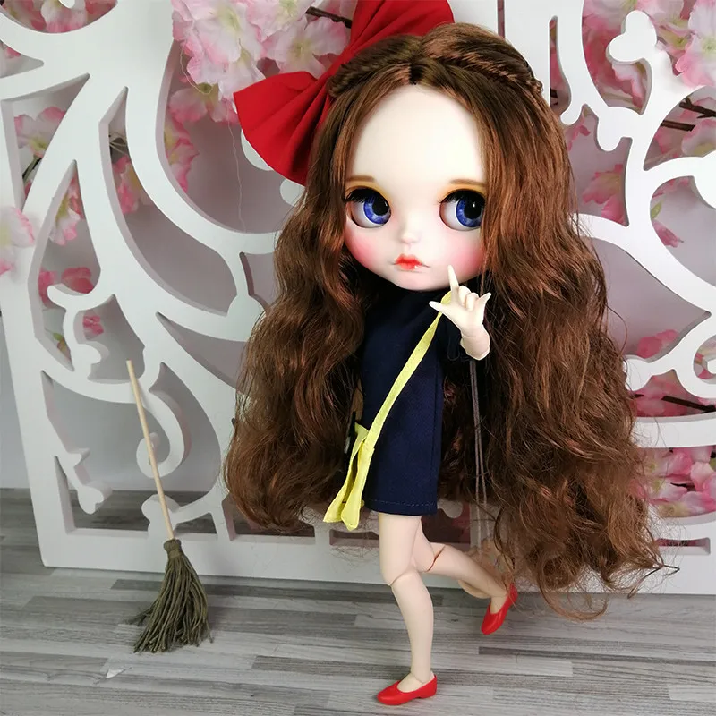 Настройка 1/6 30 см Blyth куклы с простой футболкой платье и коричневые длинные волосы Обучающие DIY 1" девочка кукла для детей Подарки