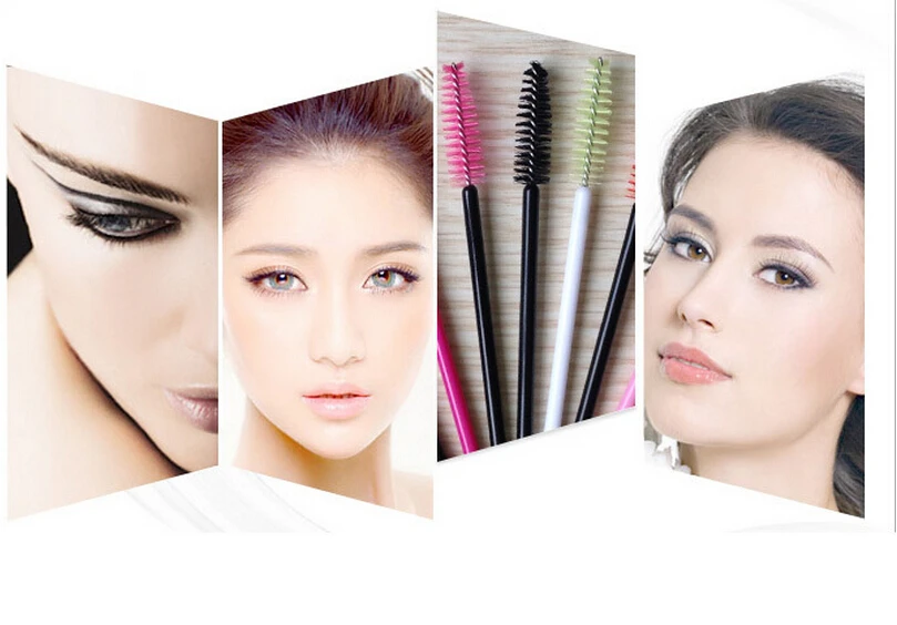 50 шт Косметика Кисть из синтетического волокна Одноразовые ресниц Косметическая