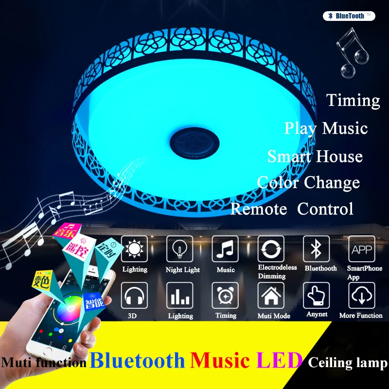 Bluetooth мобильный телефон музыка обещает диммерный светодиод для потолка огни 32