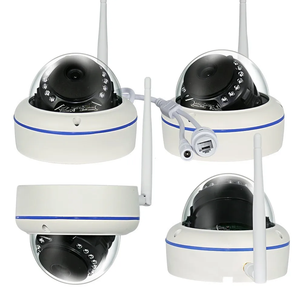 4CH 1080P Wireless H.265 NVR Wifi CCTV System 2.0MP VandalProof Indoor Dome IP Camera Video Security Surveillance | Безопасность и