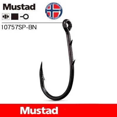 Mustad рыбалка крючки станок и 10757SP-BN двойная колючая крючок Рыбалка снасти Pesca 1 #7 #