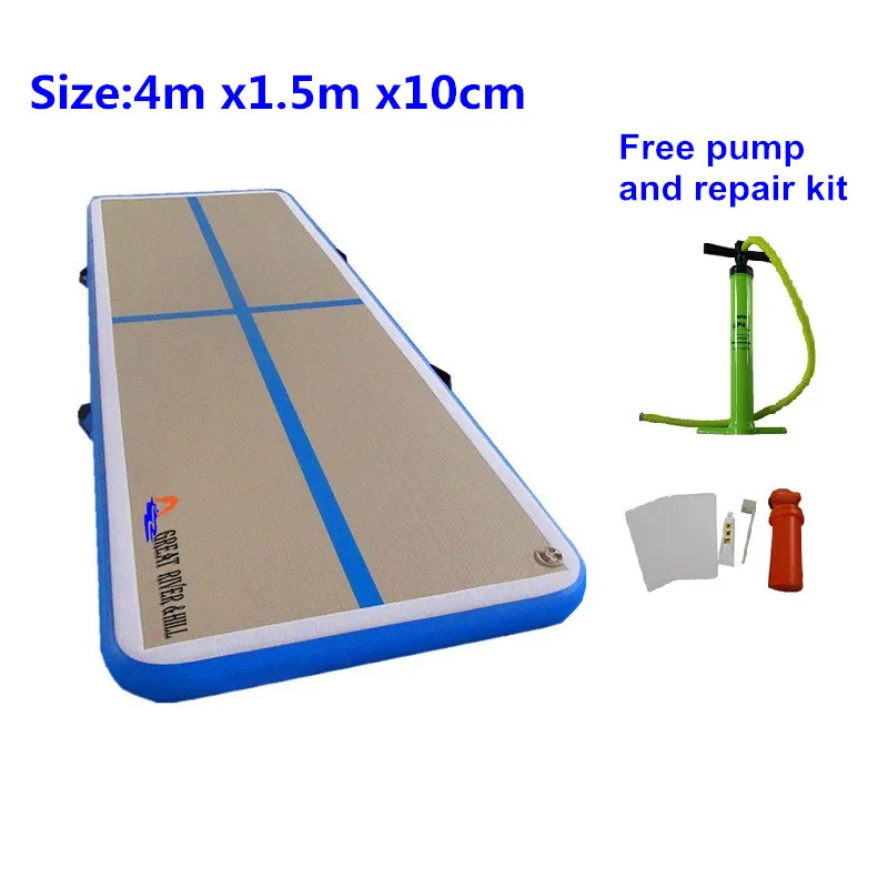 

4MX1.5MX0.1M Gymnastic Inflatable Air Tumbling Mat/Tracks/Home Set/Training Board/Inclined Mat with Free Pump