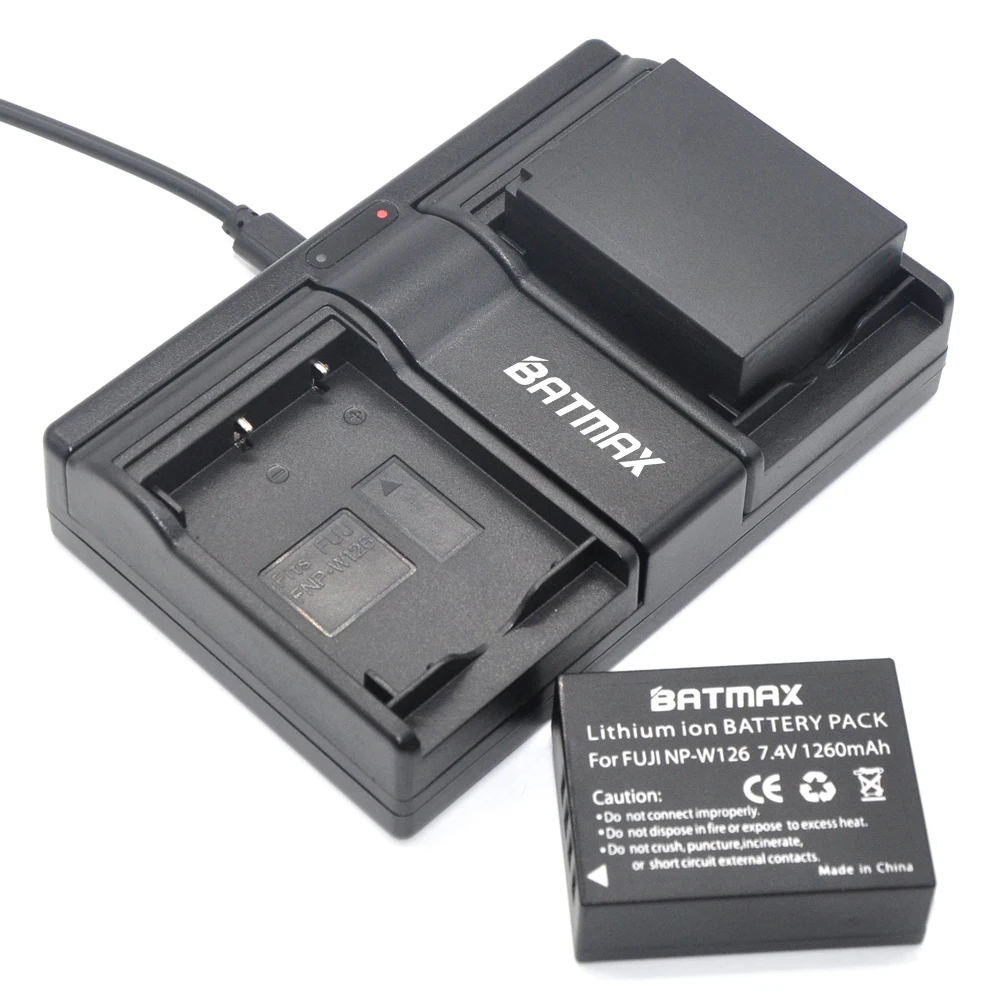 2 шт. 7 4 В 1260 мАч Li Ion NP W126 батареи + двойное USB зарядное устройство для Fujifilm Fuji NPW126 BC