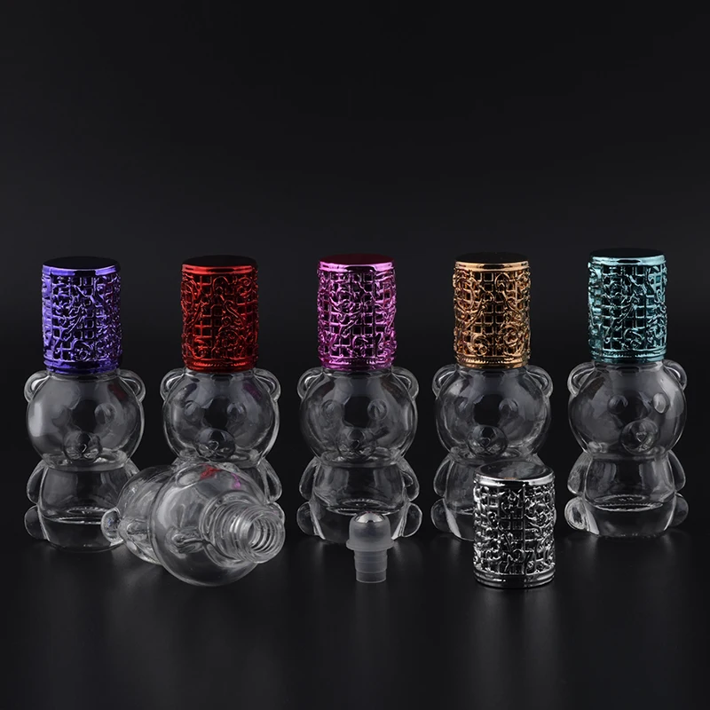 

MUB - New Arrival 8ml Refillable Metal Roll-on Bottles Mini Bear Unique Glass Perfume Bottle Empty Cosmetics Container For Women