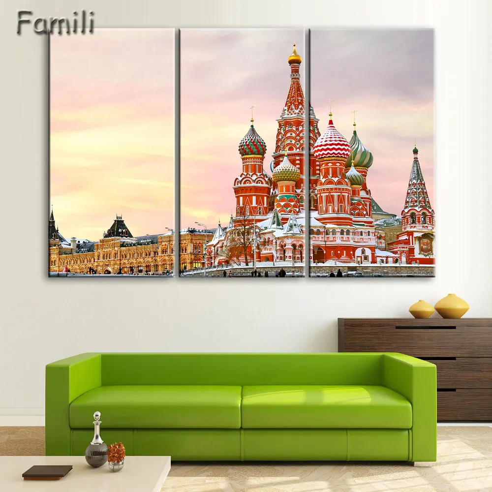 3 шт. настенный плакат для гостиной с изображением российского города|fabric posters|modern