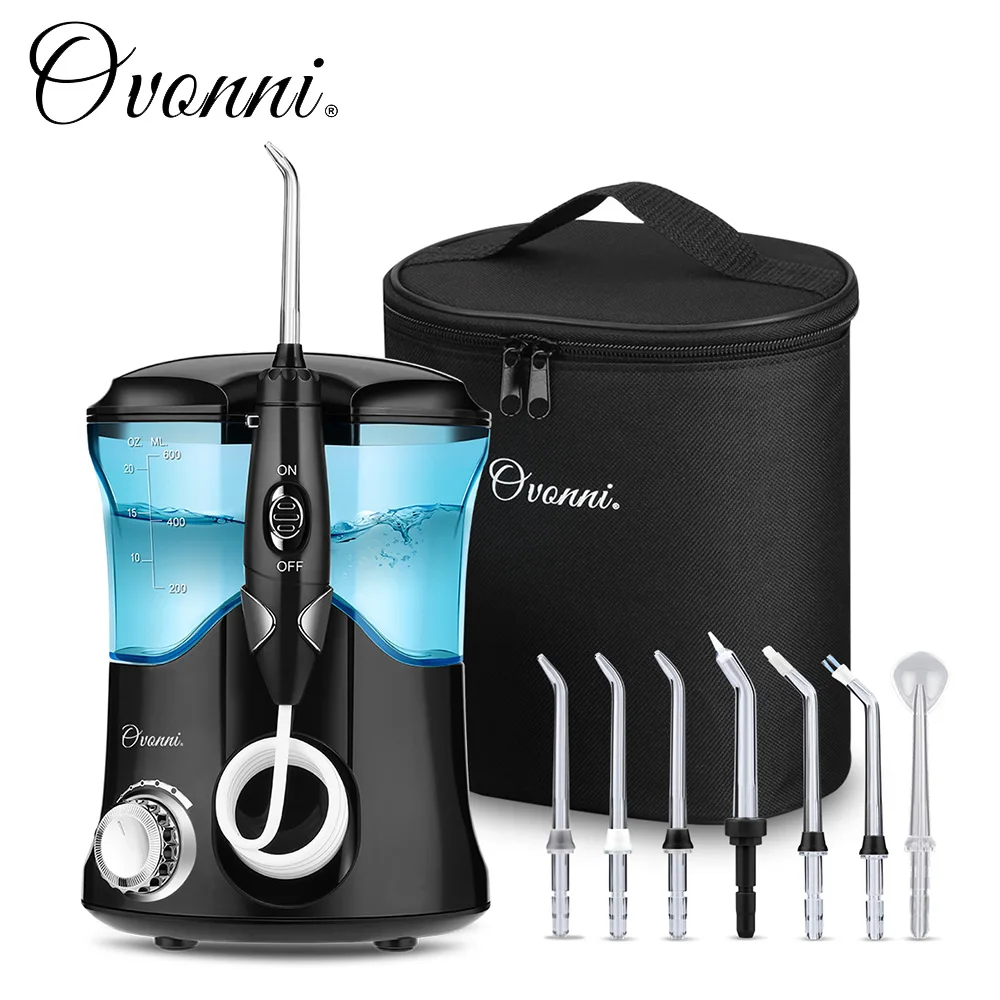 Зубной ирригатор для полости рта ovanni Flosser 7 струй 10 настроек давления 600 мл большой емкости резервуар для воды семейный набор для орошения полости рта