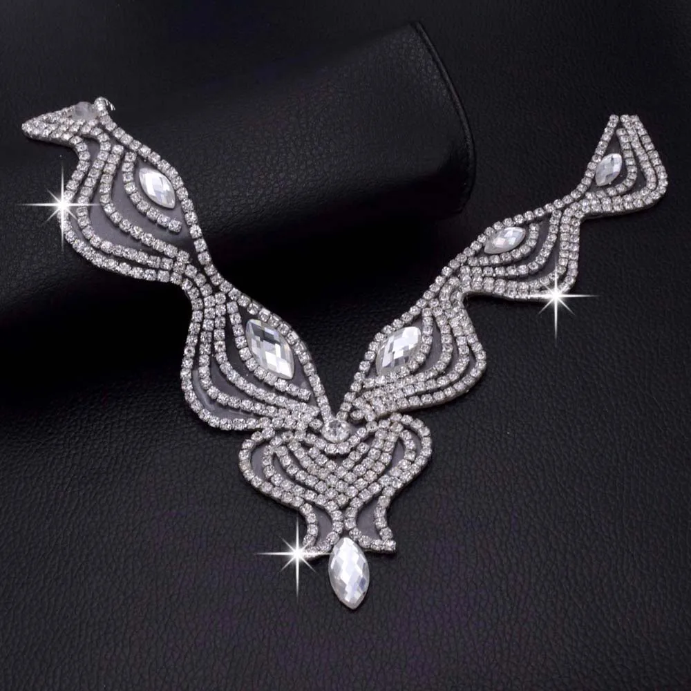 2 шт. вечернее платье с розами ткань свадебные воротники стразы аппликация