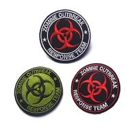 3d embroidery patches loops and hook zombie outbreak response team patches tactical team chest patch