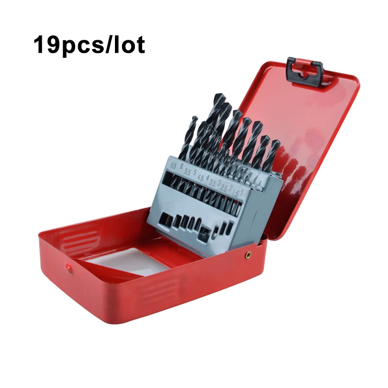 19pcs Drill Bits NEWACALOX Вольфрам карбида спиральные бурильные сверла высокого Скорость Сталь сверла из быстрорежущей стали с алмазным напылением для Круглый хвостовик стиральная машина с черным оксидом 1,5-6,5/1-10 мм 19 шт./компл - Цвет: 19pcs Drill Bits