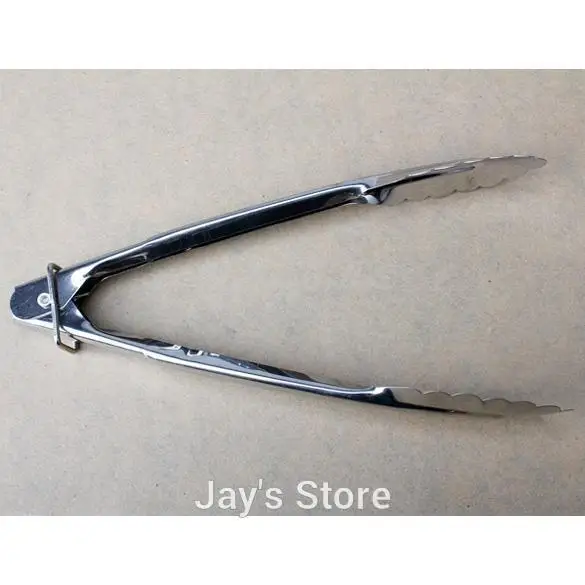 Горячая 1 шт. 7 дюймов щипцы для барбекю силиконовая крышка ручка кухонные щипцы замок дизайн барбекю Зажим Щипцы для пищи из нержавеющей стали