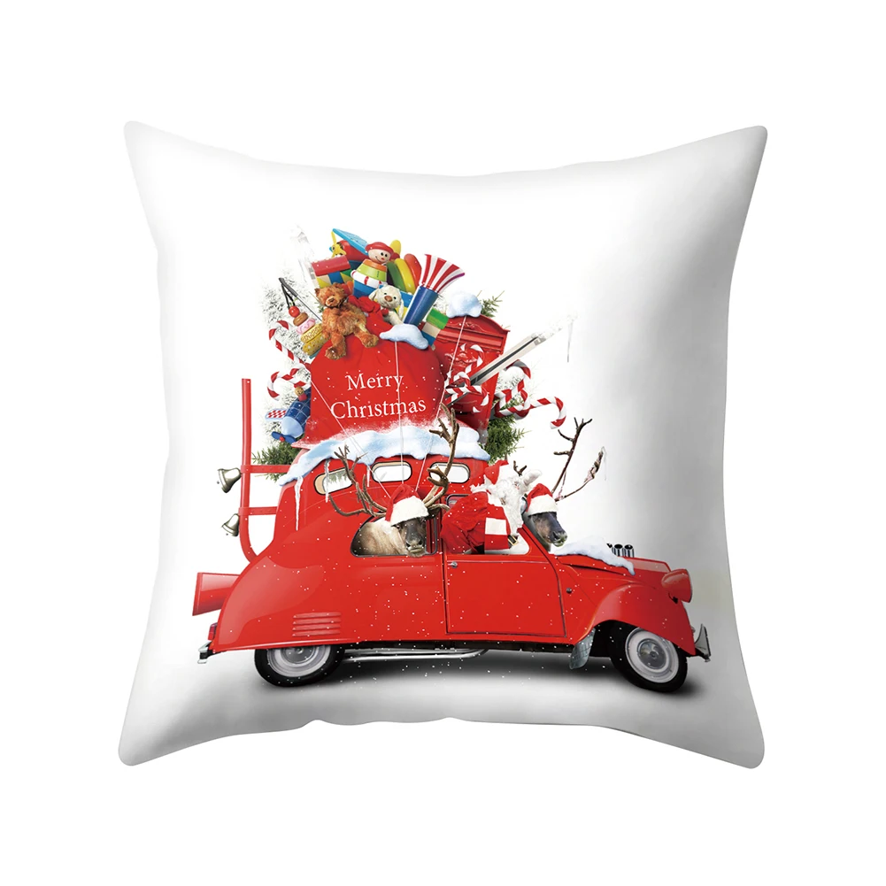 Рождественский Декор Санта Клаус Олень сани Декоративные Чехлы на подушку Талия