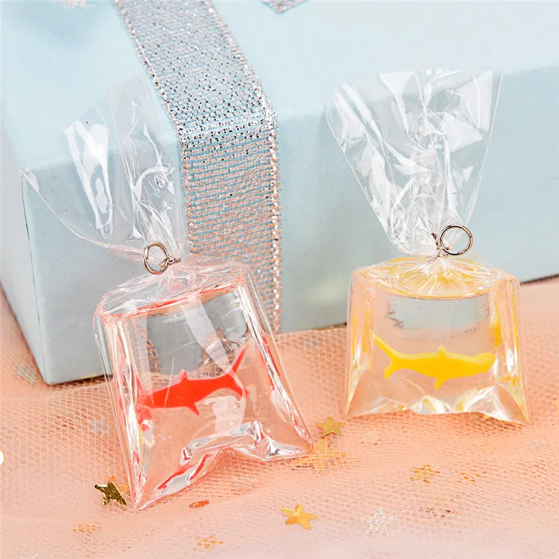 1 шт. серьги подвески из смолы сумка для воды в рыбе модный девушек не вызывает