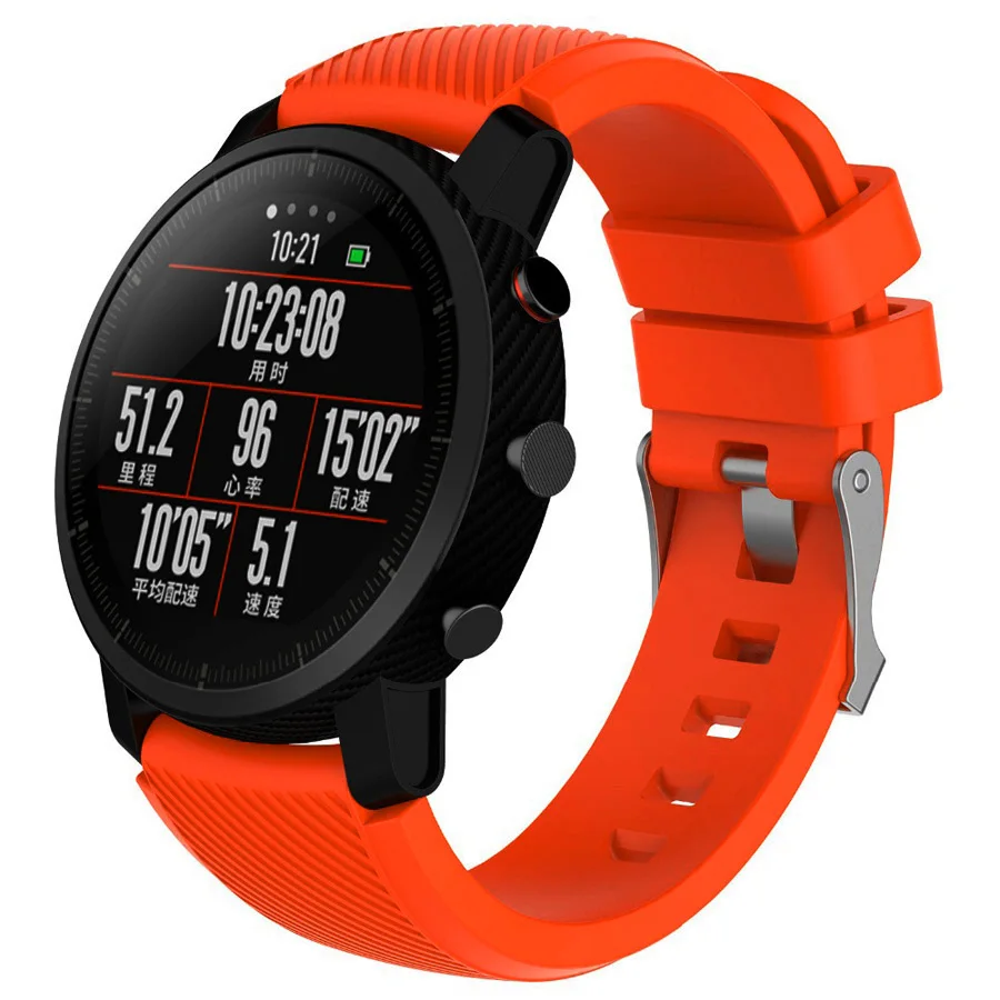 Ремешок из мягкого силикагеля для спортивных часов Xiaomi Amazfit Stratos 2/2S браслет Pace
