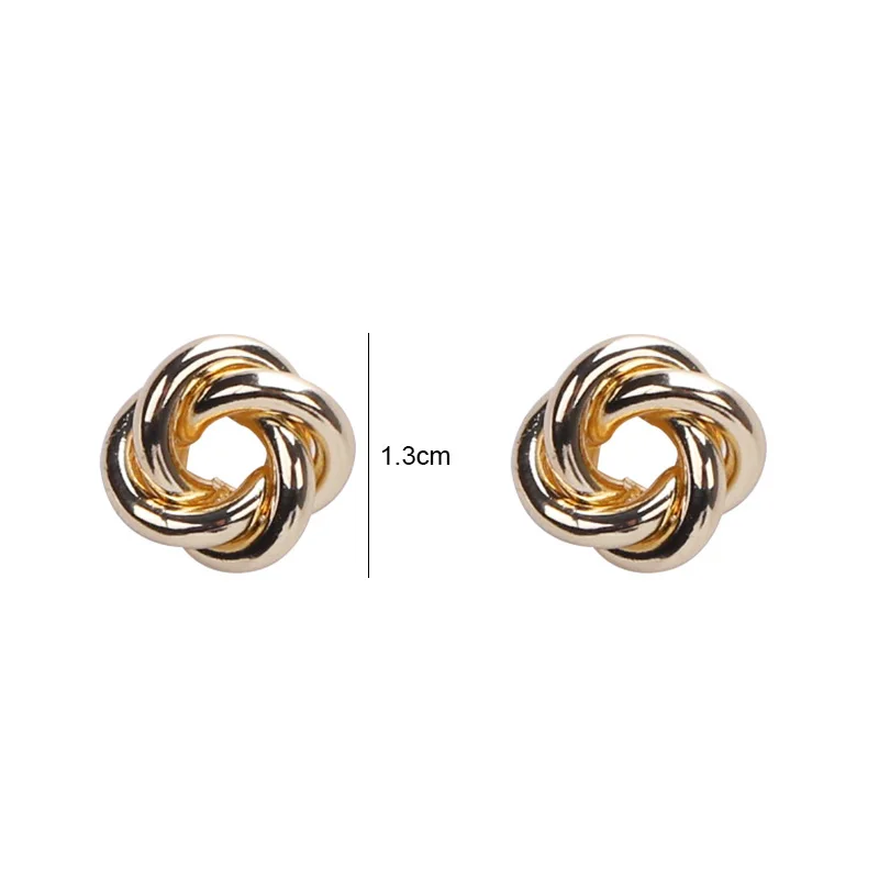 Женские серьги гвоздики с узелком ES2206 европейские гладкие металлические