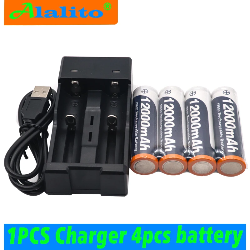 Новая батарея 18650 3 7 V 12000mAh аккумуляторная льва для светодиодной вспышки оптом + USB