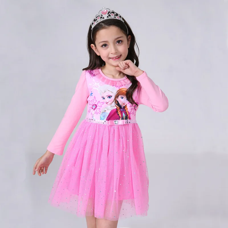 Летнее платье для маленьких девочек романтическое принцессы Эльзы весеннее