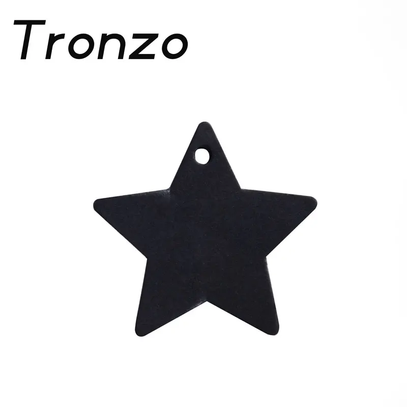 Tronzo 50 шт. DIY подарочные этикетки упаковка свадебные украшения Висячие звезды коробка для конфет бумажные бирки День Рождения украшения для детей - Цвет: BLACK