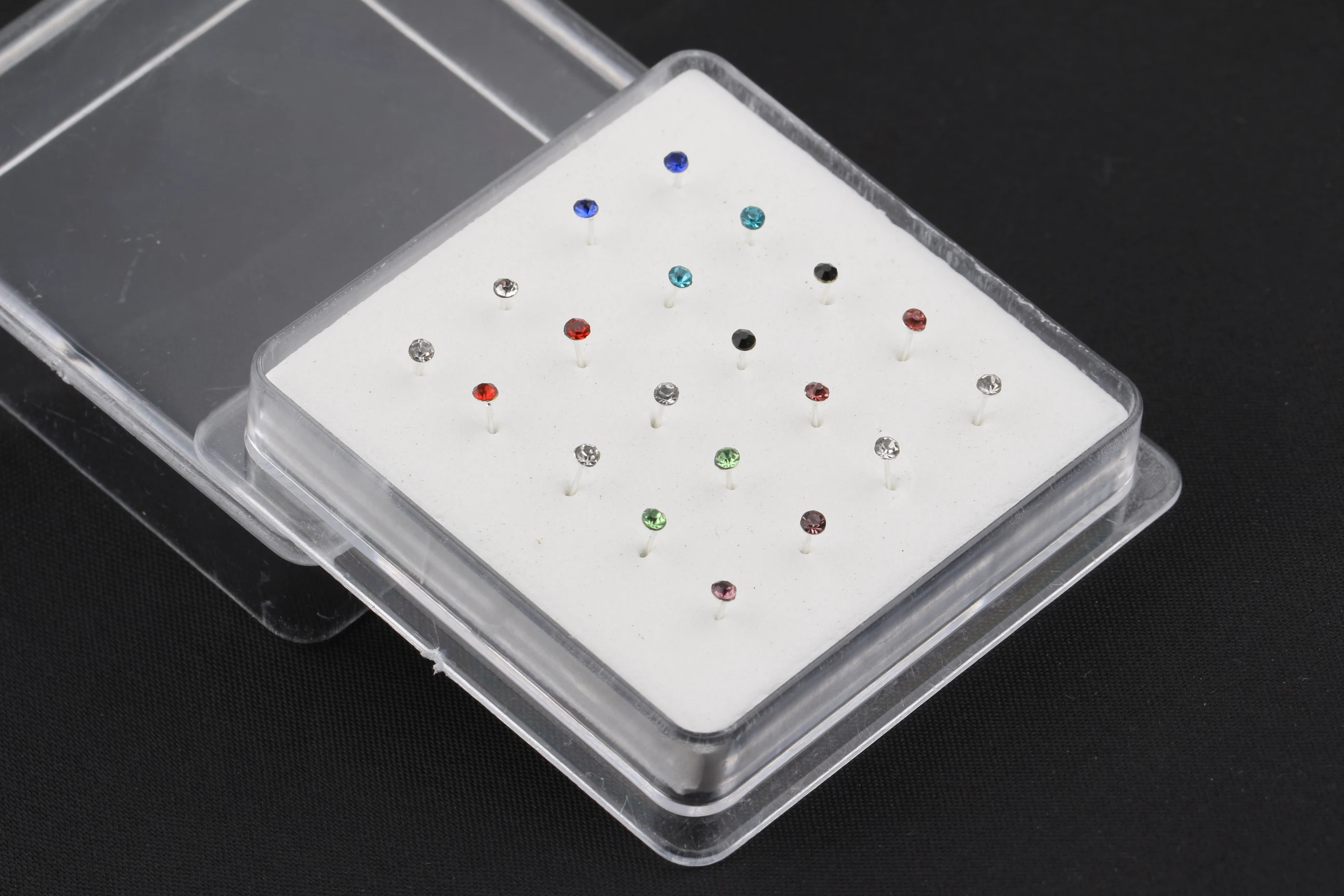 20 шт. Глянцевые Серебряные Круглые белые цветные циркониевые шпильки для носа