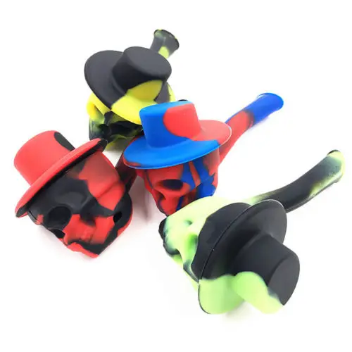 Высокое качество силиконовый череп дымовая трубка маленький табак со стеклянной