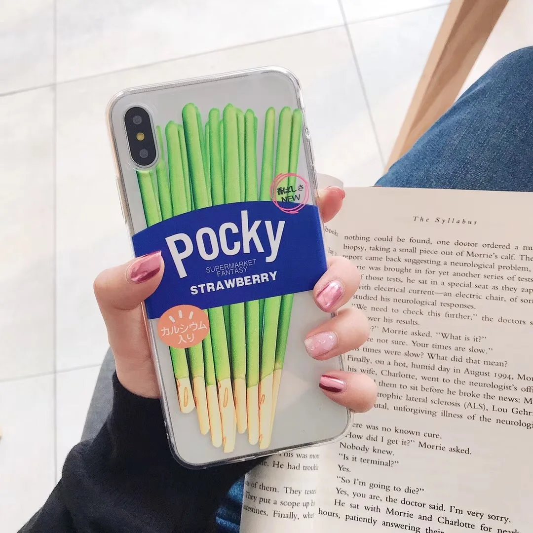 Печенье Pocky чехол для телефона для iPhone XS MAX XR Capa Fundas мягкая прозрачная задняя крышка для iPhone X 8 7 6 S 6 Plus чехол Coque