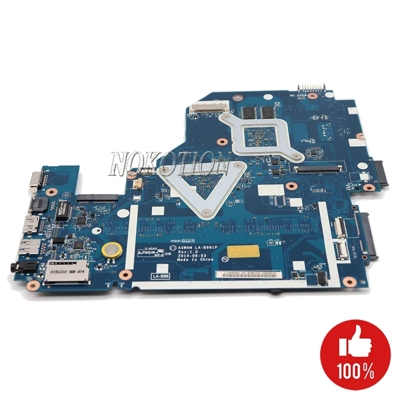 NOKOTION A5WAM LA-B981P для acer aspire E5-511 E5-511G Материнская плата ноутбука NBMQX11005 NB. MQX11.005 DDR3L 820 м gpu