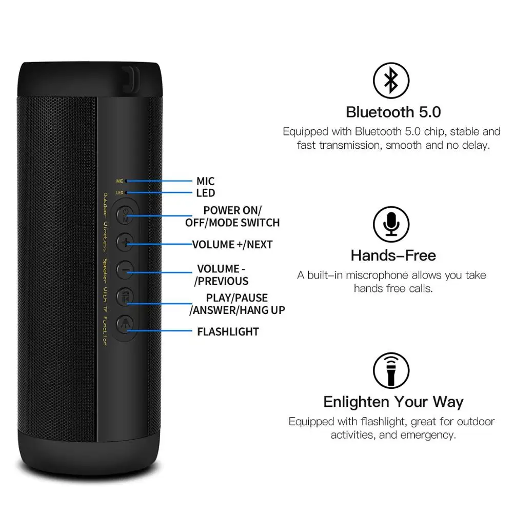 Bluetooth Колонка для улицы водонепроницаемая Портативная колонка s звуковая