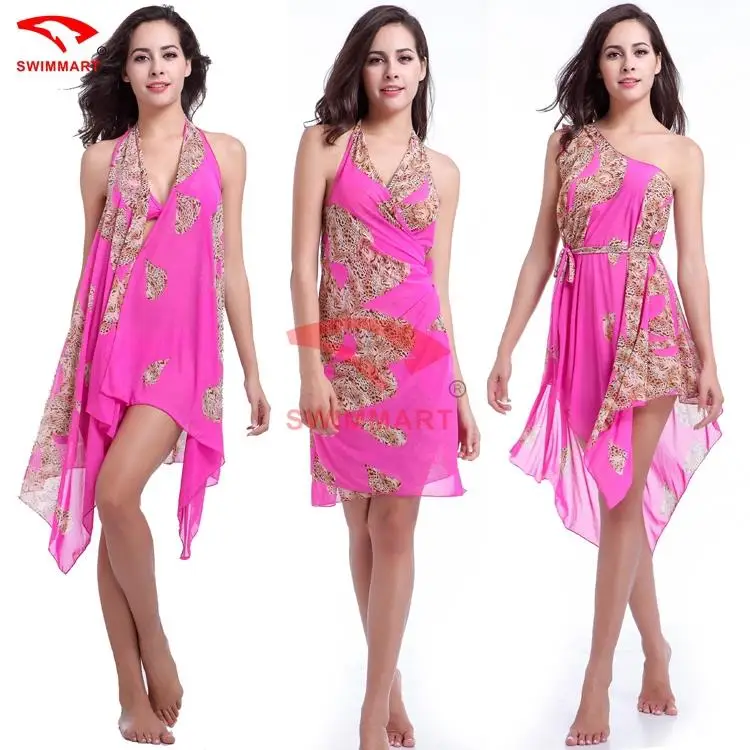 Free shipping Transparent Stretch Mesh 2015 Convertible infinite dress Magic Beach Women Pareo |