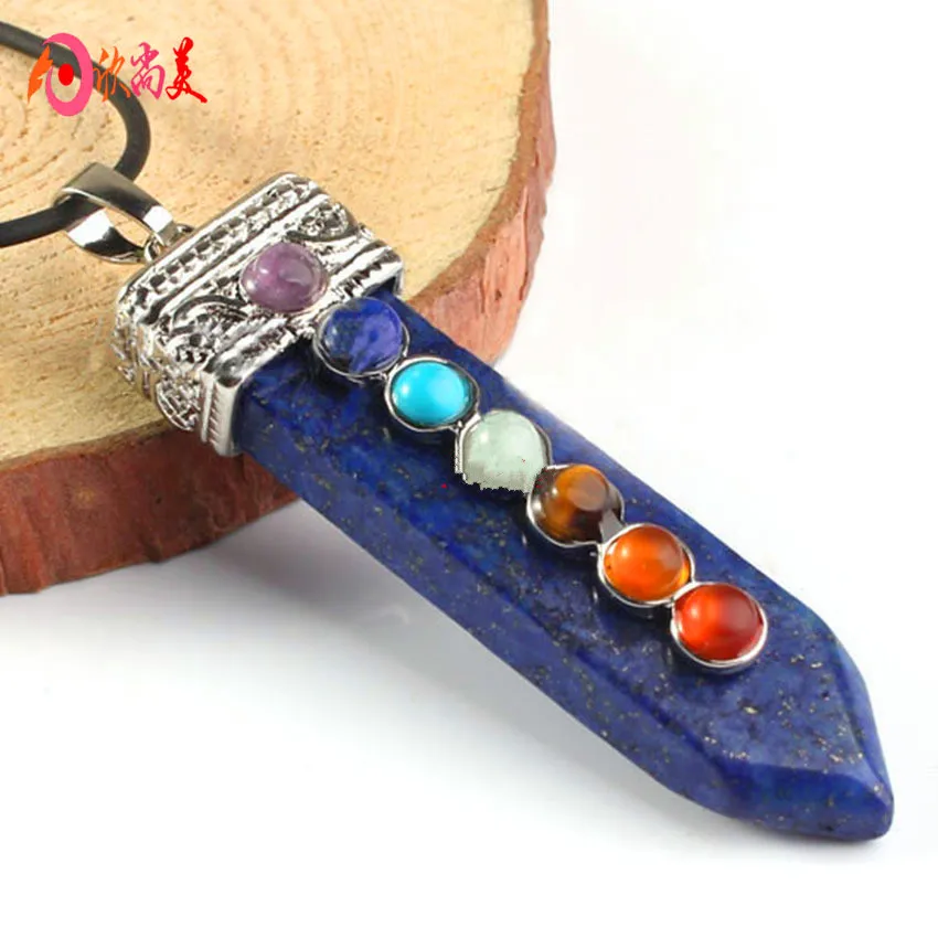 1 шт. подвеска в виде чакры из натурального кварцевого кристалла с 7 звездами