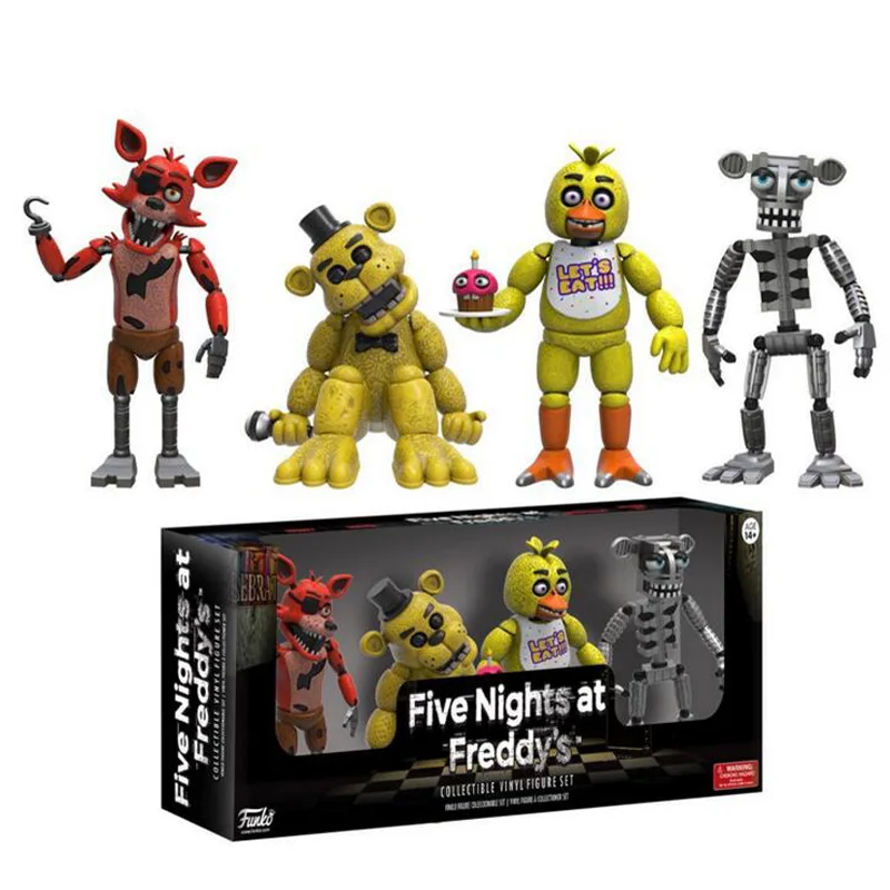 12 компл./лот 5 см 2 типа микс FNAF Five Nights at Freddy's 4 фигурки 1 Набор "фигурка лисица