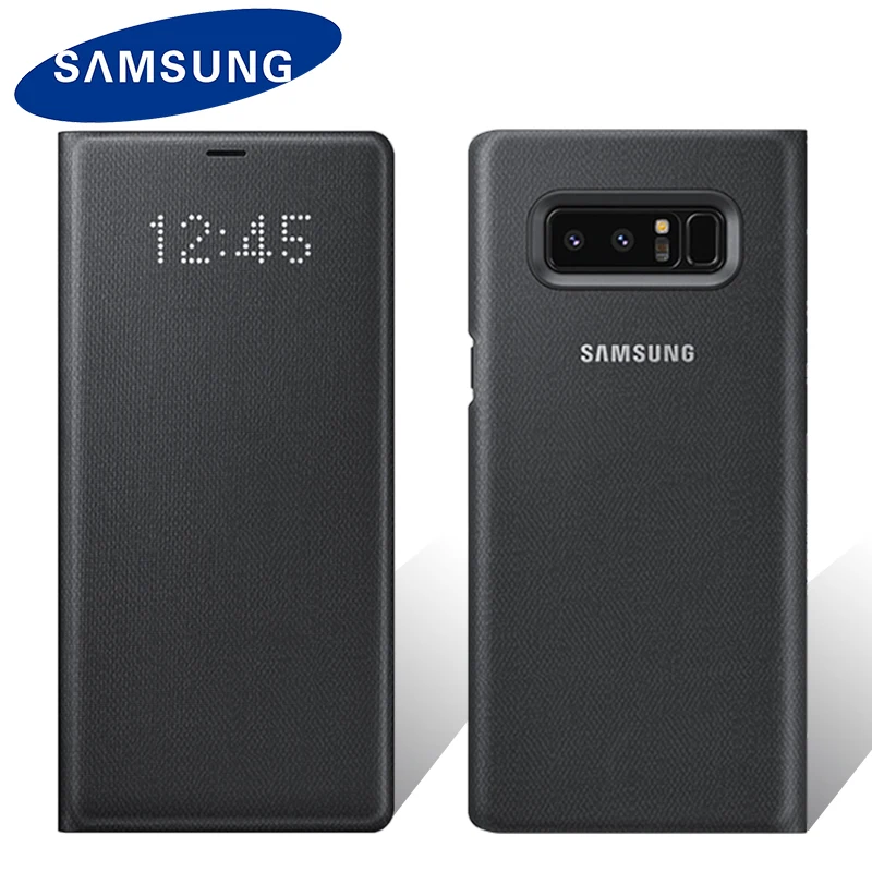 Оригинальный samsung Note 8 светодиодный чехол с откидной крышкой кошельком для N950