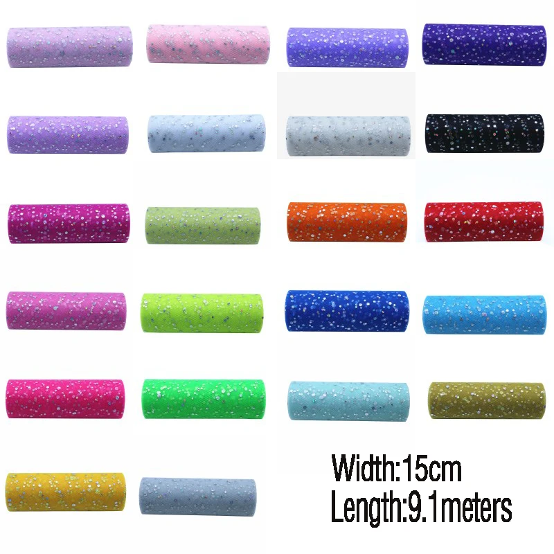 Блестящий тюль в горошек рулон сетчатая ткань рандомный декор для романтической