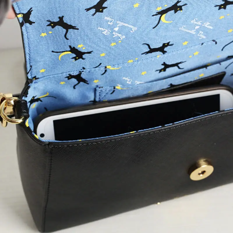 Японская аниме Сейлор Мун 20th anniversary Luna Cat PU кожаная сумка через плечо сумка-мессенджер черная сумка Милая