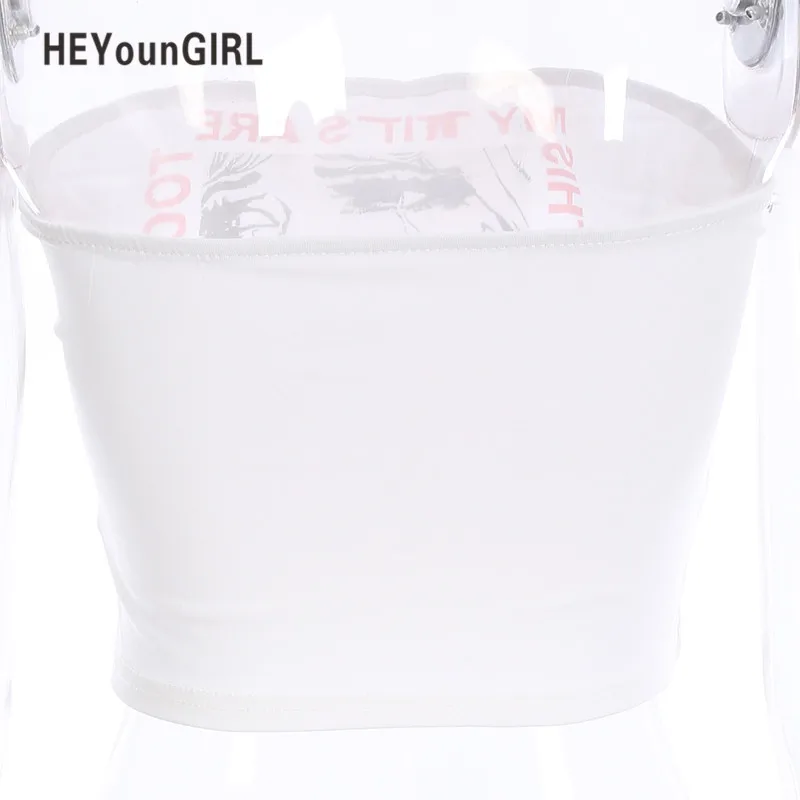 HEYounGIRL/Коллекция года, летние сексуальные топы с принтом, топы, футболки, белые топы без бретелек, топ-бандо, женская уличная хлопковая рубашка