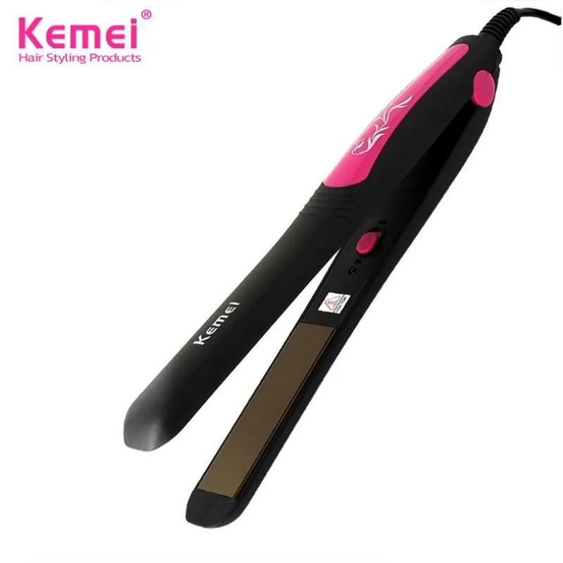 

Kemei 220-240V Portable Vapor Hair Straightener Steam Flat Iron Straightening Iron Fast Heating Ceramic Hair Curler Iron