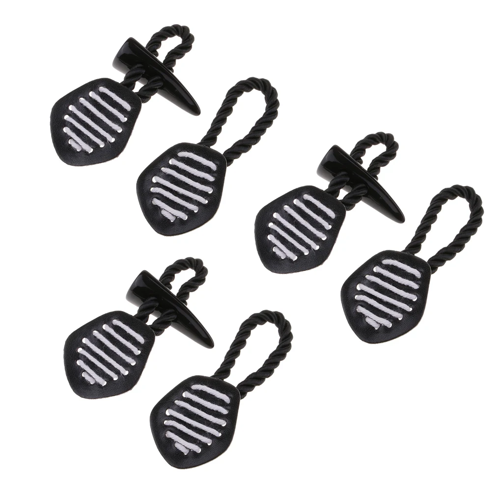 3 пары черный из искусственной кожи смолы рога переключения кнопки швейные