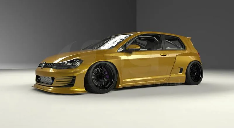 Стеклопластик боди подходит для 15-17 Golf MK7 GTI PD RB стиль комплект расширителей колесных арок переднее крыло для губ Вспышки спойлер
