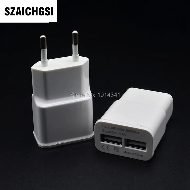 SZAICHGSI 5V 2A двойной Usb адаптер питания Eu & Us настенное зарядное устройство для iphone 4 5 6