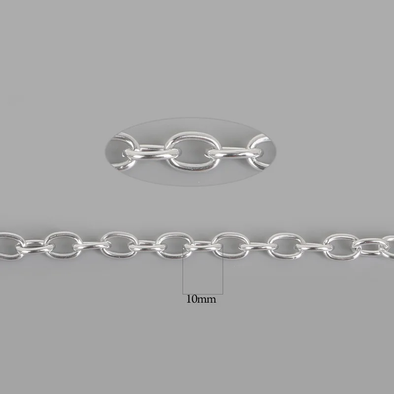 Звеньевая алюминиевая цепь родиевое/золотое ожерелье для самостоятельного