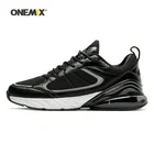 Мужские кожаные кроссовки Onemix, черная кожаная сетка, спортивные кроссовки для бега и прогулок