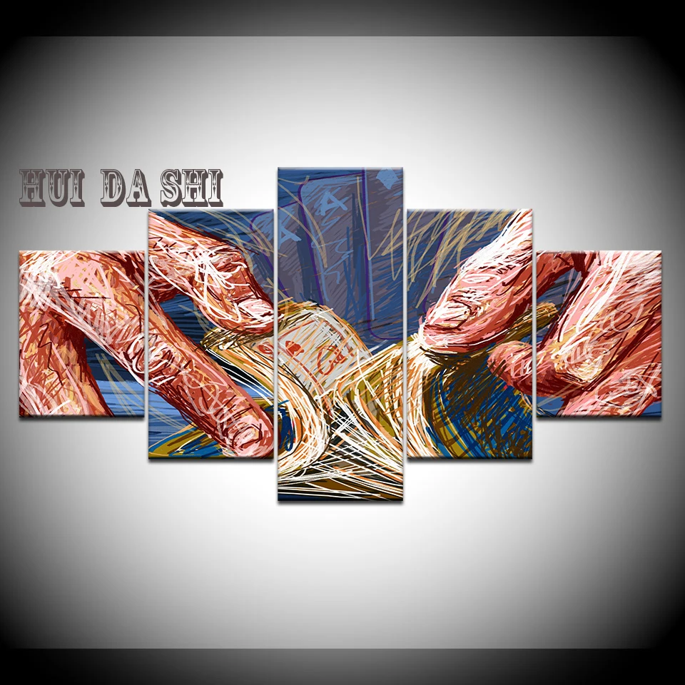 Абстрактные линии чернила холст живопись настенное искусство постер принты