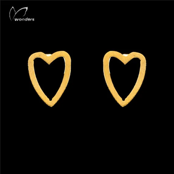 Vintage Retro Delicate Stainless Steel Jewelry Hollow Heart Earings For Women 2016 Gold Silver Rose Plated Ladies Jewellary | Украшения и